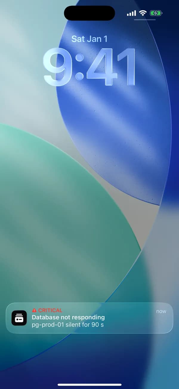 Critical alert as a notification on the iPhone lock screen